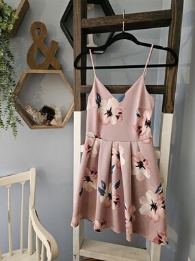 Soprano Pink Floral Midi Dress- XS